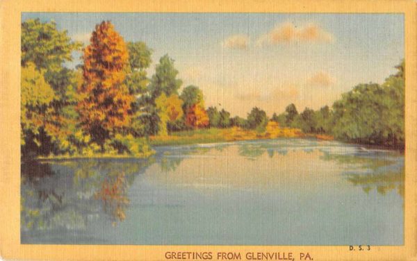 Glenville Pennsylvania Greetings Scenic View Antique Postcard J81002