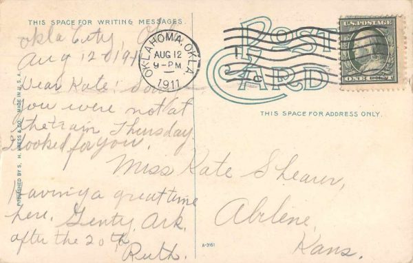 Oklahoma City Oklahoma Carnegie Library Exterior Antique Postcard J81071 - Image 2
