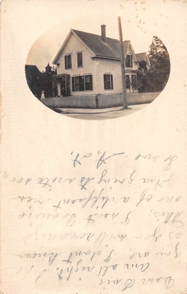 Manchester New Hampshire Residence Real Photo Antique Postcard J81085