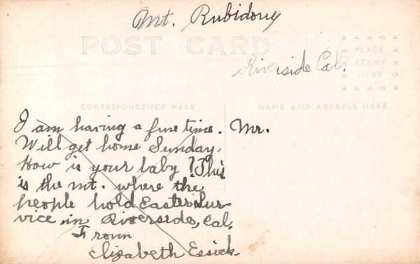Riverside California Mt Rubidoux Easter Service Real Photo Postcard J81088 - Image 2