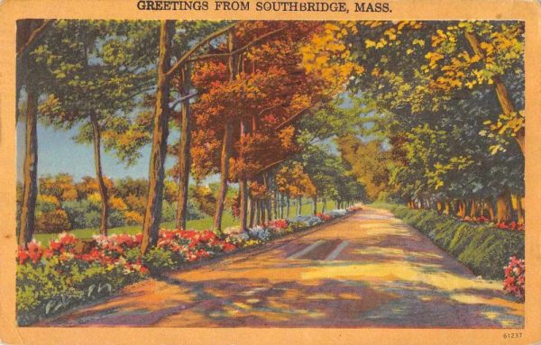 Southbridge Massachusetts Greetings Scenic View Antique Postcard J81103