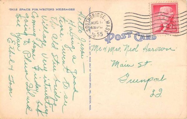 Southbridge Massachusetts Greetings Scenic View Antique Postcard J81103 - Image 2