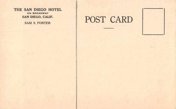 San Diego California San Diego Hotel and Annex Real Photo Postcard J81166 - Image 2