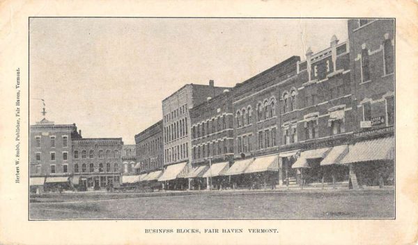 Fair Haven Vermont Business Blocks Private Mail Antique Postcard K107340