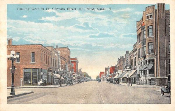 St Cloud Minnesota St Germain Street Looking West Antique Postcard K107381