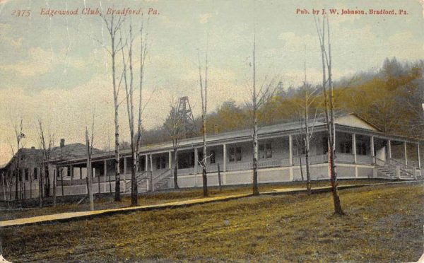 Bradford Pennsylvania Edgewood Club Street View Antique Postcard K107449