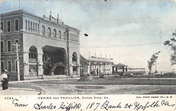 Ocean View Virginia Casino And Pavillion Antique Postcard K107459