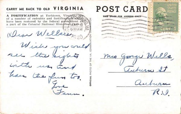 Yorktown Virginia Army Cannon Scenic View Vintage Postcard K107465 - Image 2