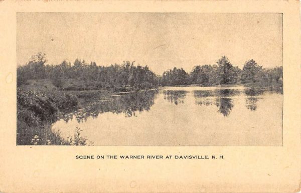 Davisville New Hampshire Warner River Waterfront Antique Postcard K107514