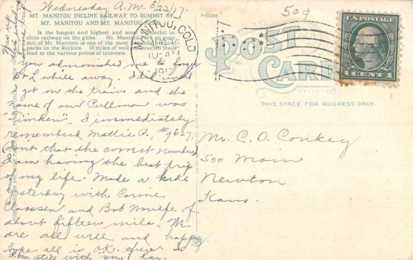 Mt Manitou Park Colorado Incline Railway Antique Postcard K107520 - Image 2