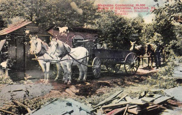 Bradford Pennsylvania Horse Carriage Carrying Glycerine Postcard K107586