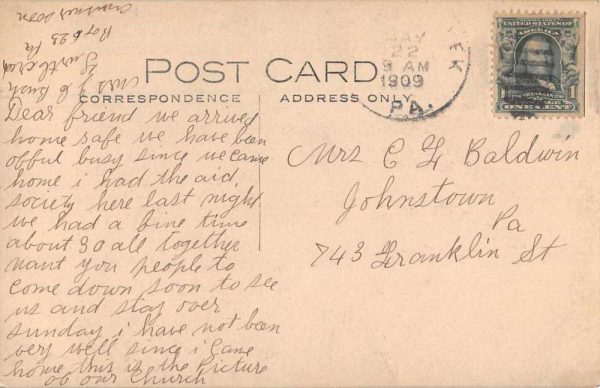Turtle Creek Pennsylvania Church Real Photo Antique Postcard J81268 - Image 2
