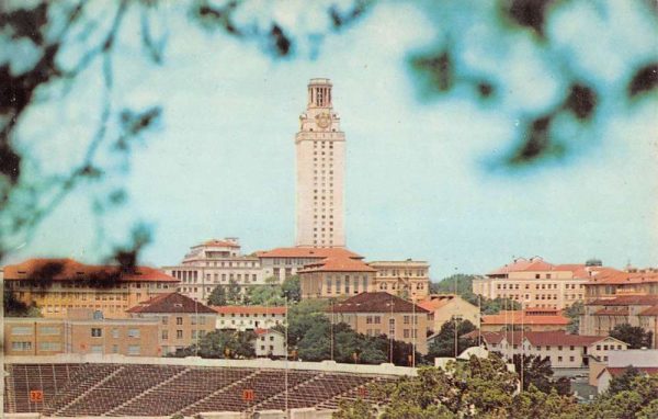Austin Texas University Stadium Birdseye View Vintage Postcard K107598