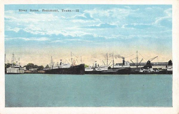 Beaumont Texas River Scene Waterfront Antique Postcard K107634
