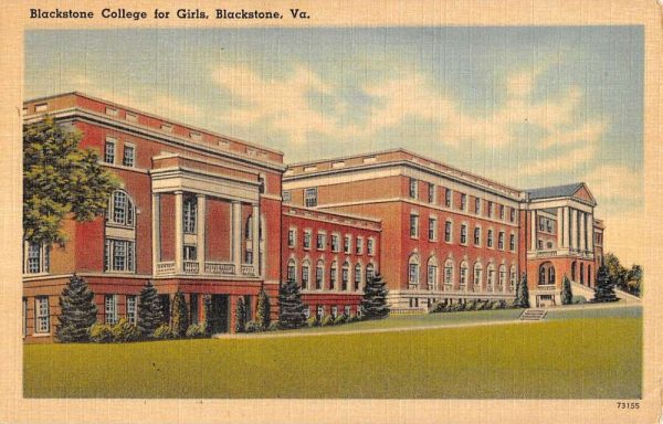 Blackstone Virginia College For Girls Street View Antique Postcard K107682