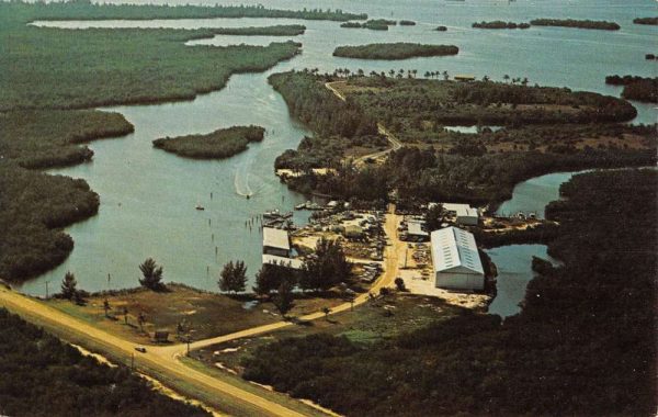 Fort Myers Florida Port Comfort Marina Birdseye View Vintage Postcard K107718