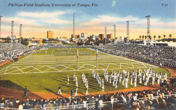 Tampa Florida University Phillips Field Stadium Antique Postcard K107759