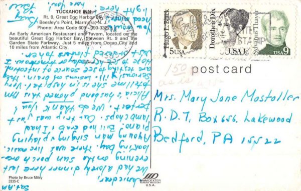 Beesleys Point New Jersey Tuckahoe Inn Marmora Vintage Postcard K107809 - Image 2