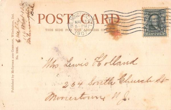 Wilmington Delaware Post Office Street View Antique Postcard K107857 - Image 2