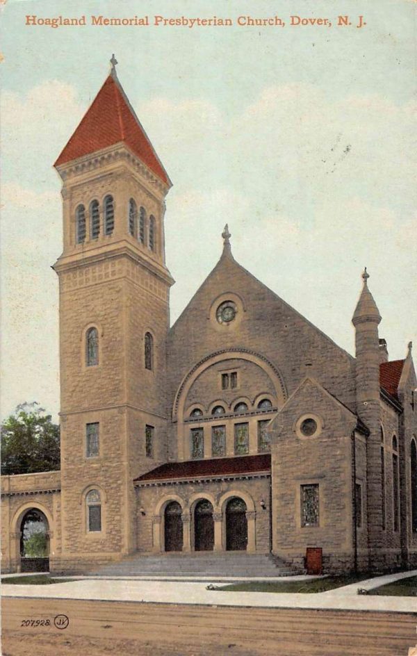 Dover New Jersey Hoagland Memorial Presbyterian Church Antique Postcard K107918