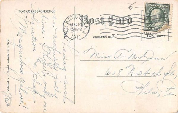 Pleasantville New Jersey Salen Church Street View Antique Postcard K107922 - Image 2