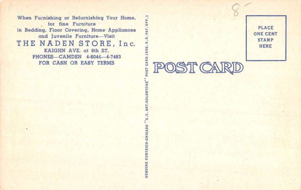 Camden New Jersey Kaign Avenue Naden Store Antique Postcard K107927 - Image 2