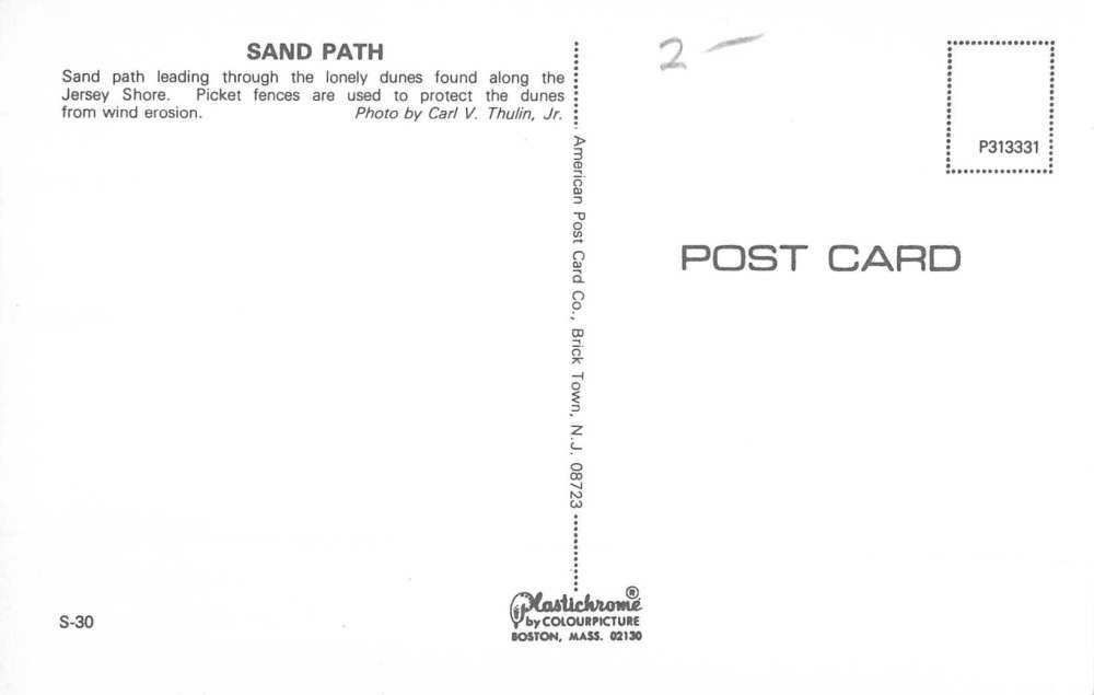 Ship Bottom New Jersey Scenic Beach View Greeting Antique Postcard K107951 - Image 2