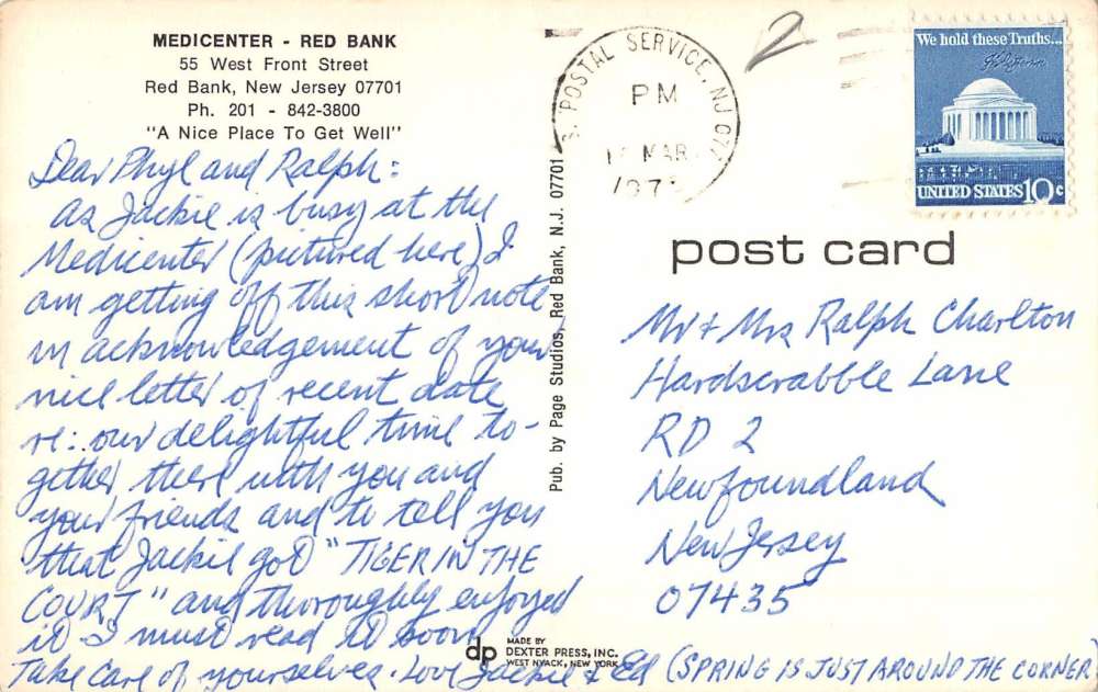 Red Bank New Jersey Medicenter Street View Vintage Postcard K107964 - Image 2