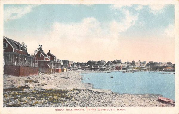 North Weymouth Massachusetts Great Hill Beach Antique Postcard K108007