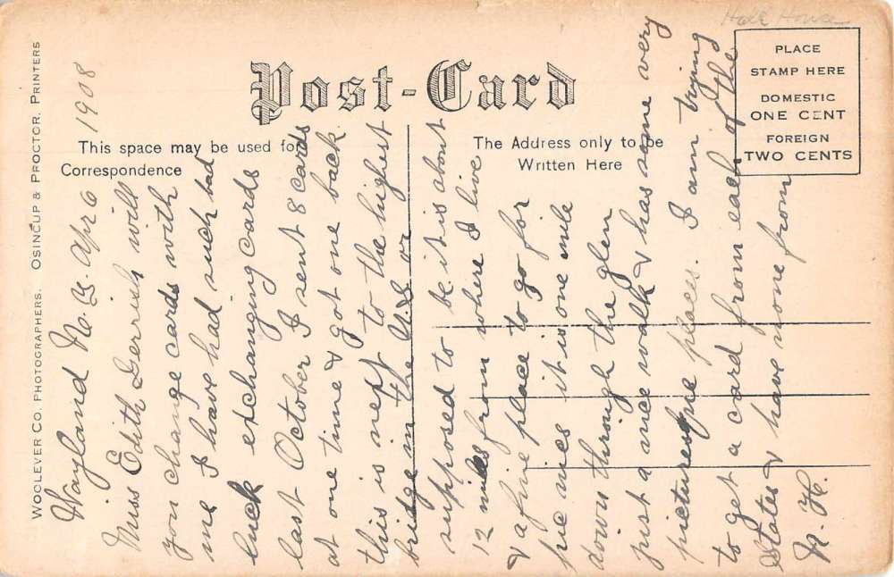 Stony Brook Glen New York view of New and Old Bridge antique pc Z50932 - Image 2