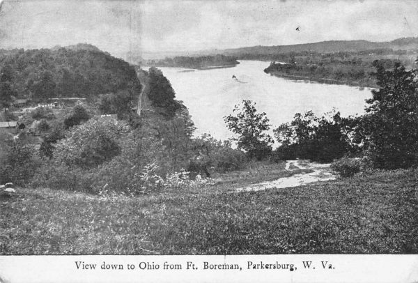 Parkersburg West Virginia view down to Ohio from Ft Boreman antique pc Z50958