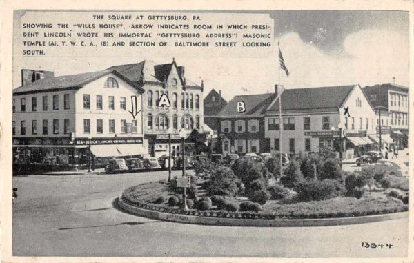 Gettysburg Pennsylvania the Square the Hill House antique pc Z50995