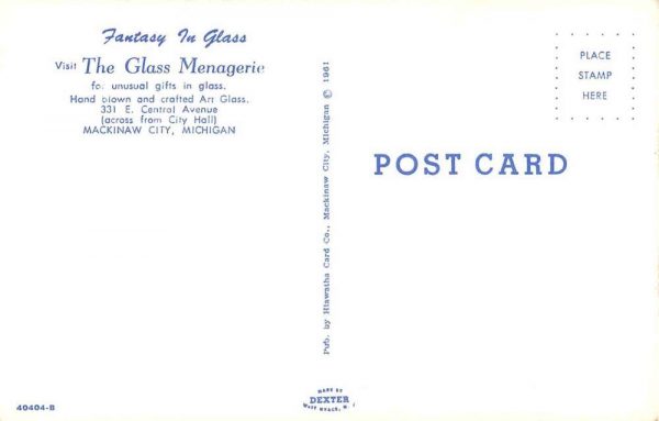 Mackinaw City Michigan The Glass Menagerie Curio Shop Vintage Postcard J926666 - Image 2