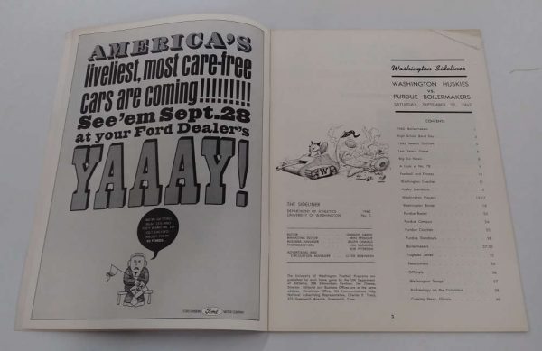 Purdue vs Washington Football 1962 Program J81366 - Image 2
