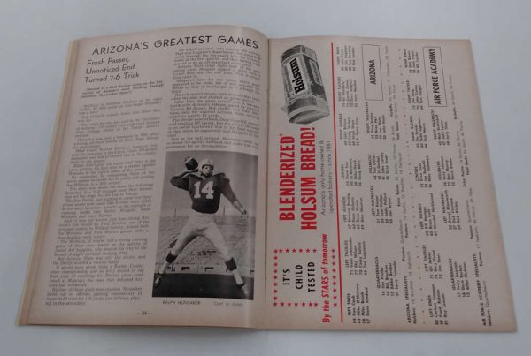 U of Arizona vs Air Force Academy Football 1962 Program J81369 - Image 3