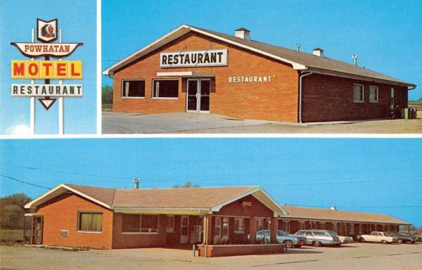 Pocahontas Illinois outside Powhatan Motel & Restaurant vintage pc Z51281