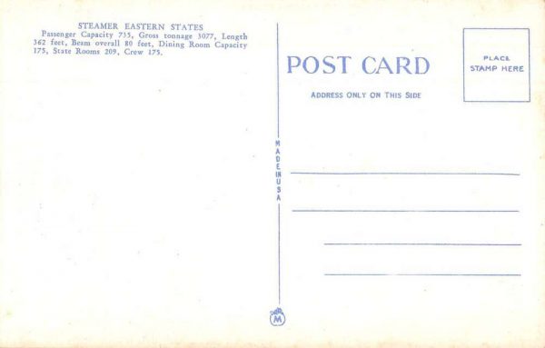 Detroit and Cleveland Navigation Co Steamer Eastern States Postcard JA7471869 - Image 2