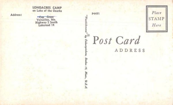 Versailles Missouri Ozarks Longacres Camp Cabin Interior Postcard JA7471898 - Image 2