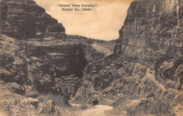 Custer County Idaho birds eye view "Grand View Canyon" antique pc Z51218