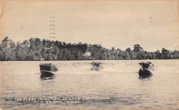 Bristol Connecticut fleet in actin Lake Compounce boats antique pc Z51264