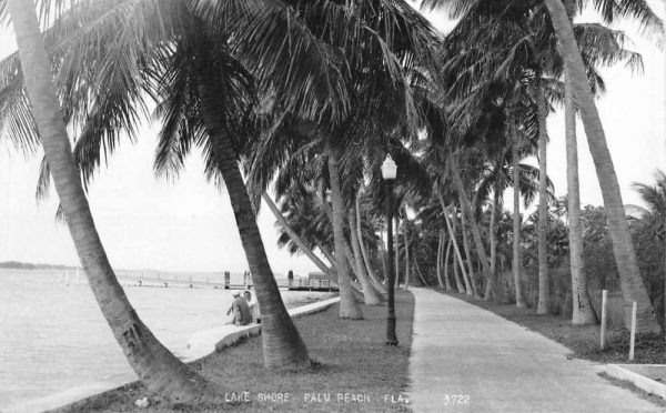 Palm Beach Florida Lake Shore Real Photo Antique Postcard KA688520