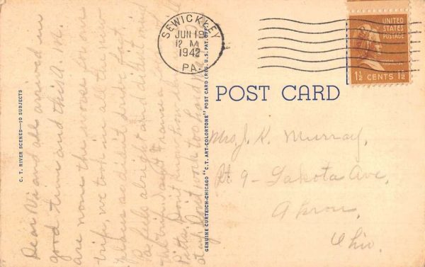 Sewickley Pennsylvania Scenic Roadway Greeting Antique Postcard KA688548 - Image 2