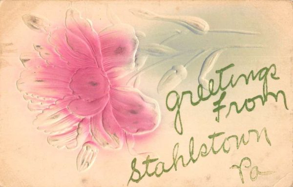 Stahlstown Pennsylvania Airbrushed Flower Greeting Antique Postcard KA688553