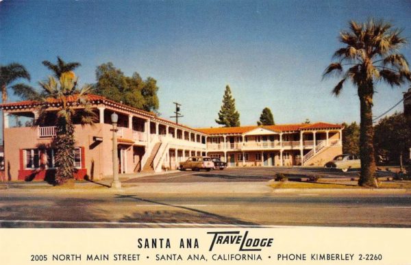 Santa Ana California Travelodge Street View Vintage Postcard KA688601