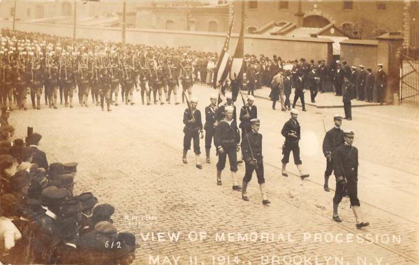 Brooklyn New York Memorial Procession Real Photo Antique Postcard KA689035