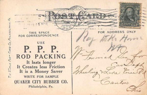 Philadelphia Pennsylvania Quaker City Rubber Co Advertising Postcard JB627529
