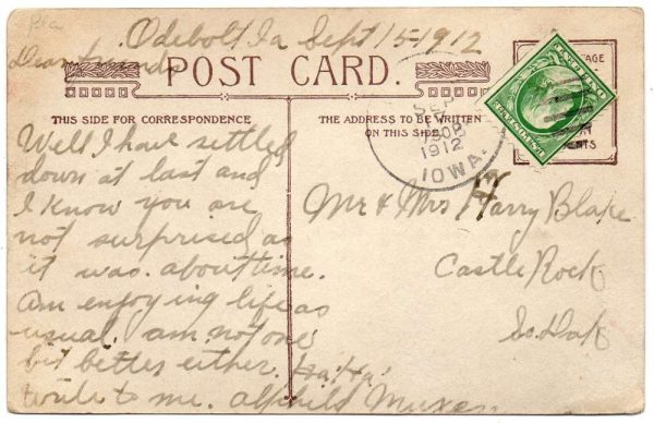 Wall Lake Iowa Romance Felt Pennant Add on Postcard JC932605 - Image 2