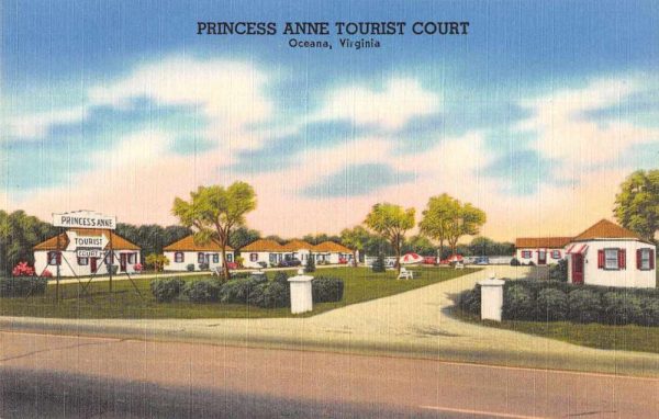 Oceana Virginia Princess Anne Tourist Court Linen Vintage Postcard JC932652