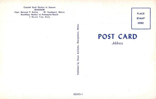 Southport Maine Magnum Boat Duck Hunting Fishing Related Postcard JC932802 - Image 2