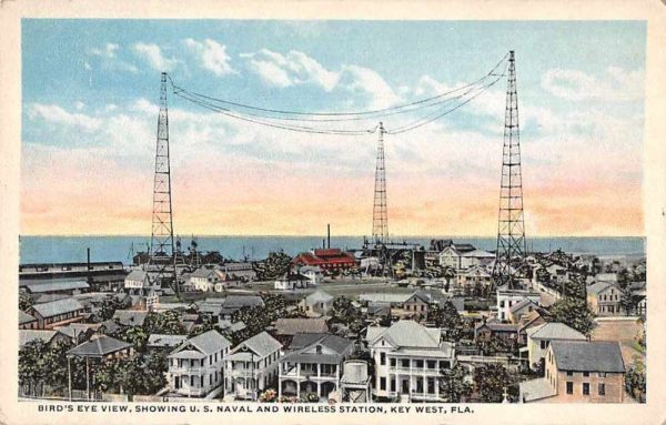 Key West Florida US Naval and Wireless Station Vintage Postcard JC932998